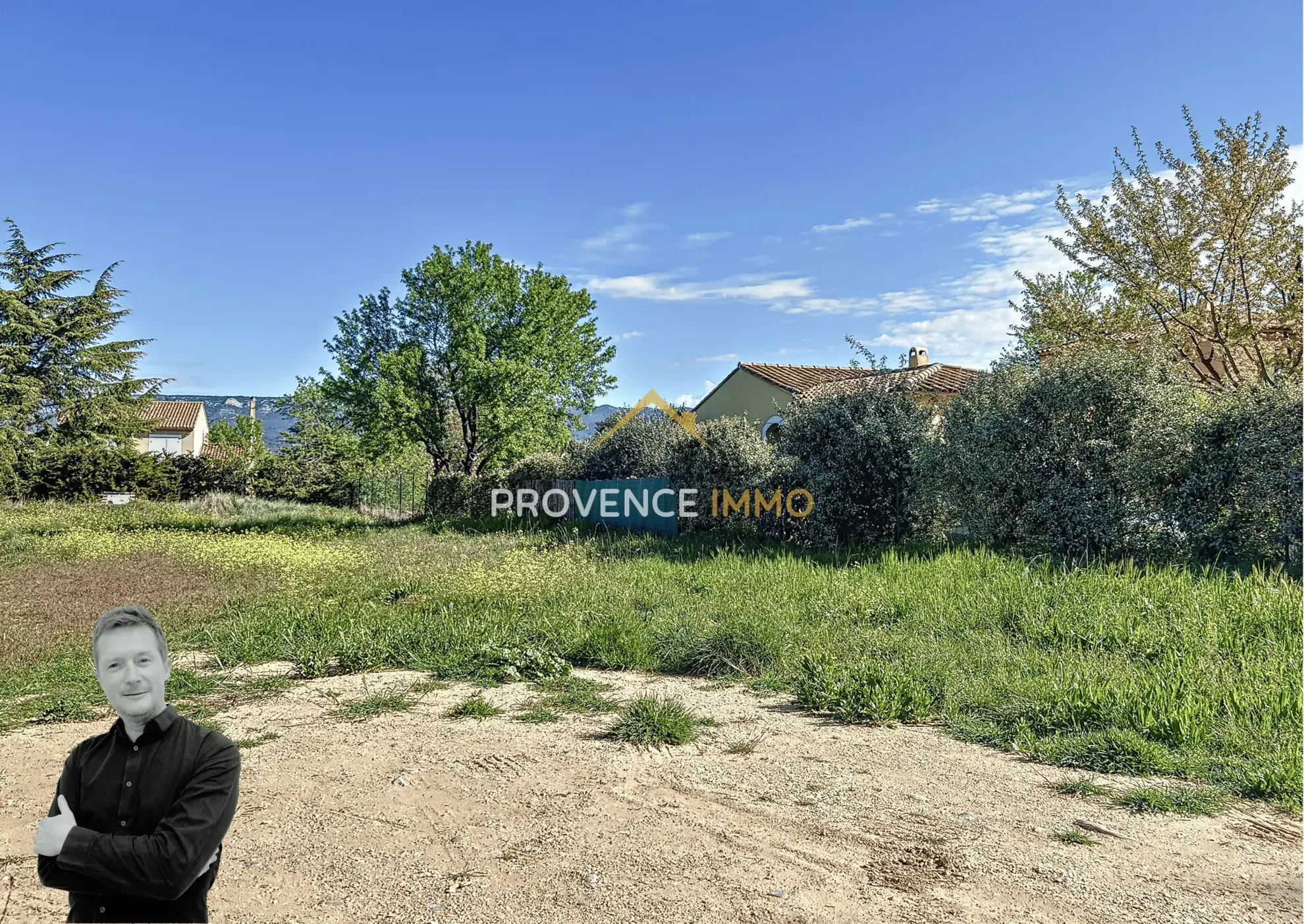 Terrain constructible de 639 m² à Charleval avec vue sur le Luberon 