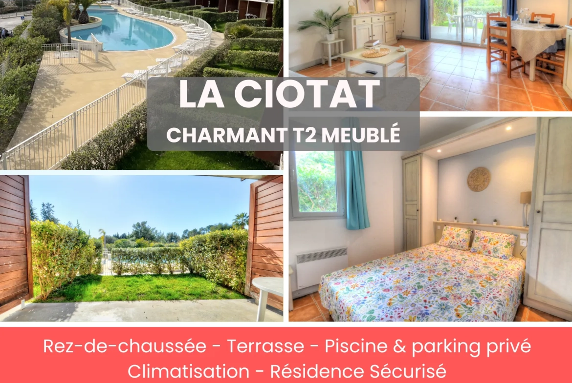 Appartement T2 à La Ciotat avec terrasse et piscine, investissement idéal 