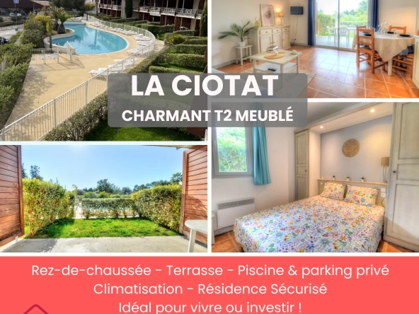 Appartement T2 à La Ciotat avec terrasse et piscine, investissement idéal