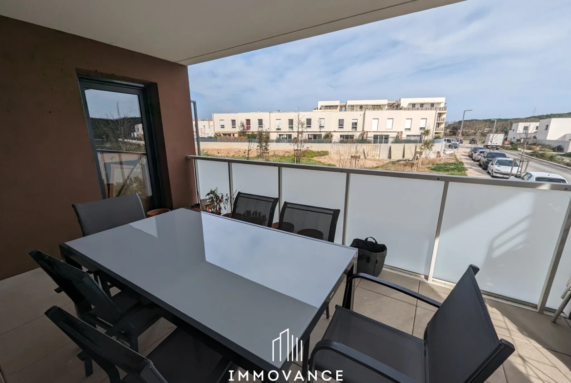 Appartement T3 avec terrasse et garage à Clapiers, résidence récente 