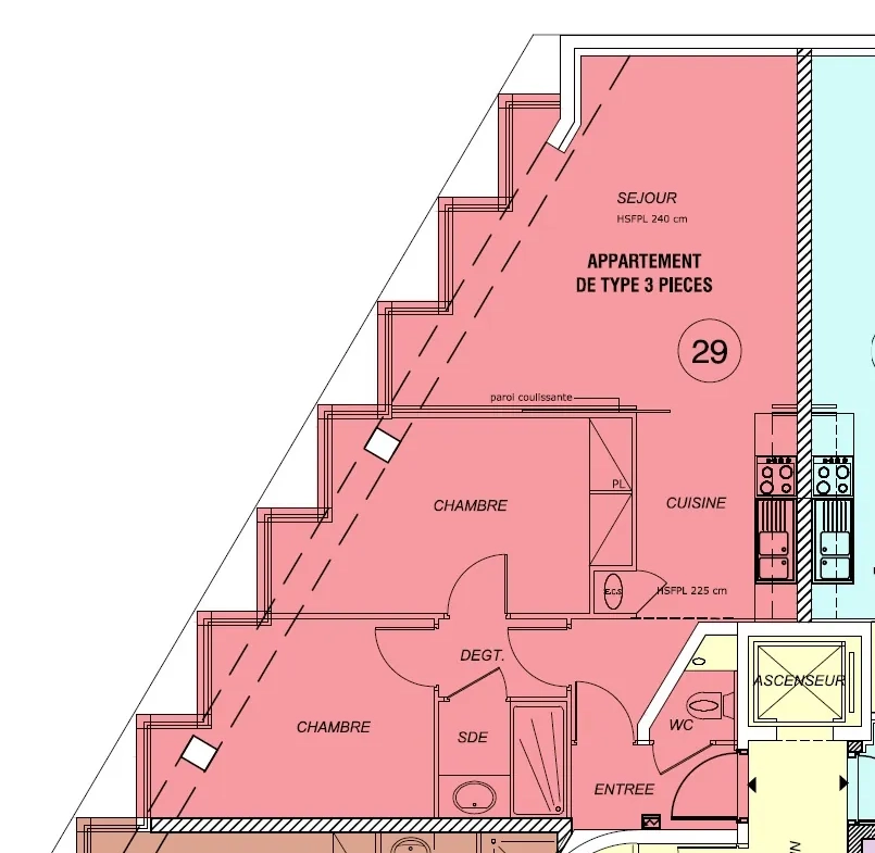 Appartement 3 pièces à vendre à Sèvres, dernier étage, bon standing 