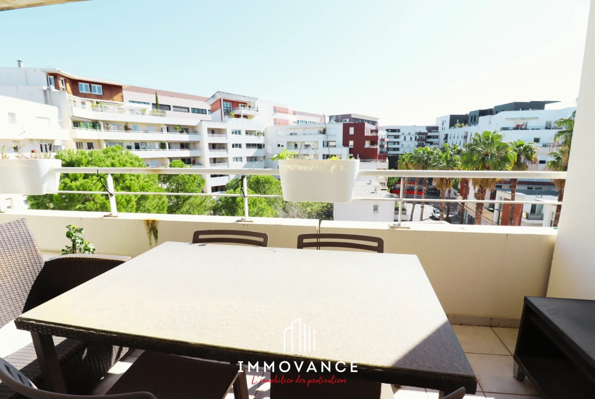 Appartement T2 lumineux avec terrasse à Port Marianne, Montpellier 