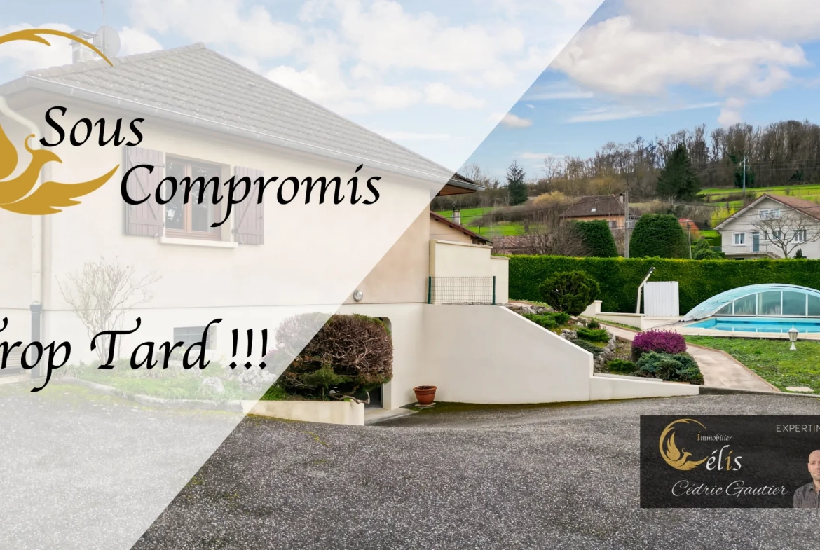 Charmante maison de plain-pied avec piscine et grand terrain à Ruy 