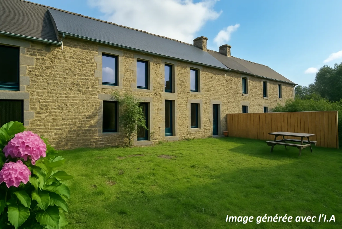 Magnifique longère de 5 pièces avec gîte indépendant à Ménéac, près de Rennes 