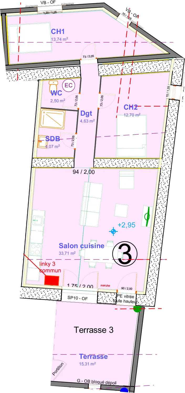 Appartement neuf avec terrasse à Jonquieres, 2 chambres, livraison 2025 