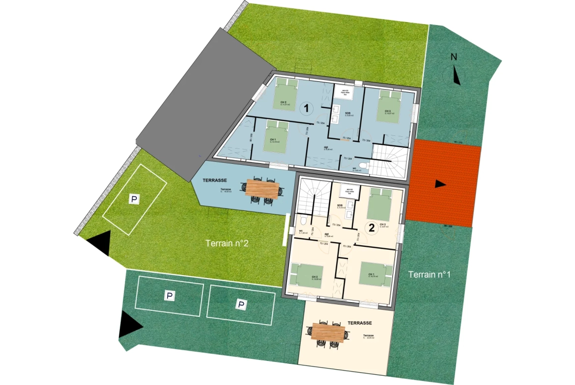 Terrain constructible à vendre à Camaret-sur-Aigues avec permis pour deux maisons 