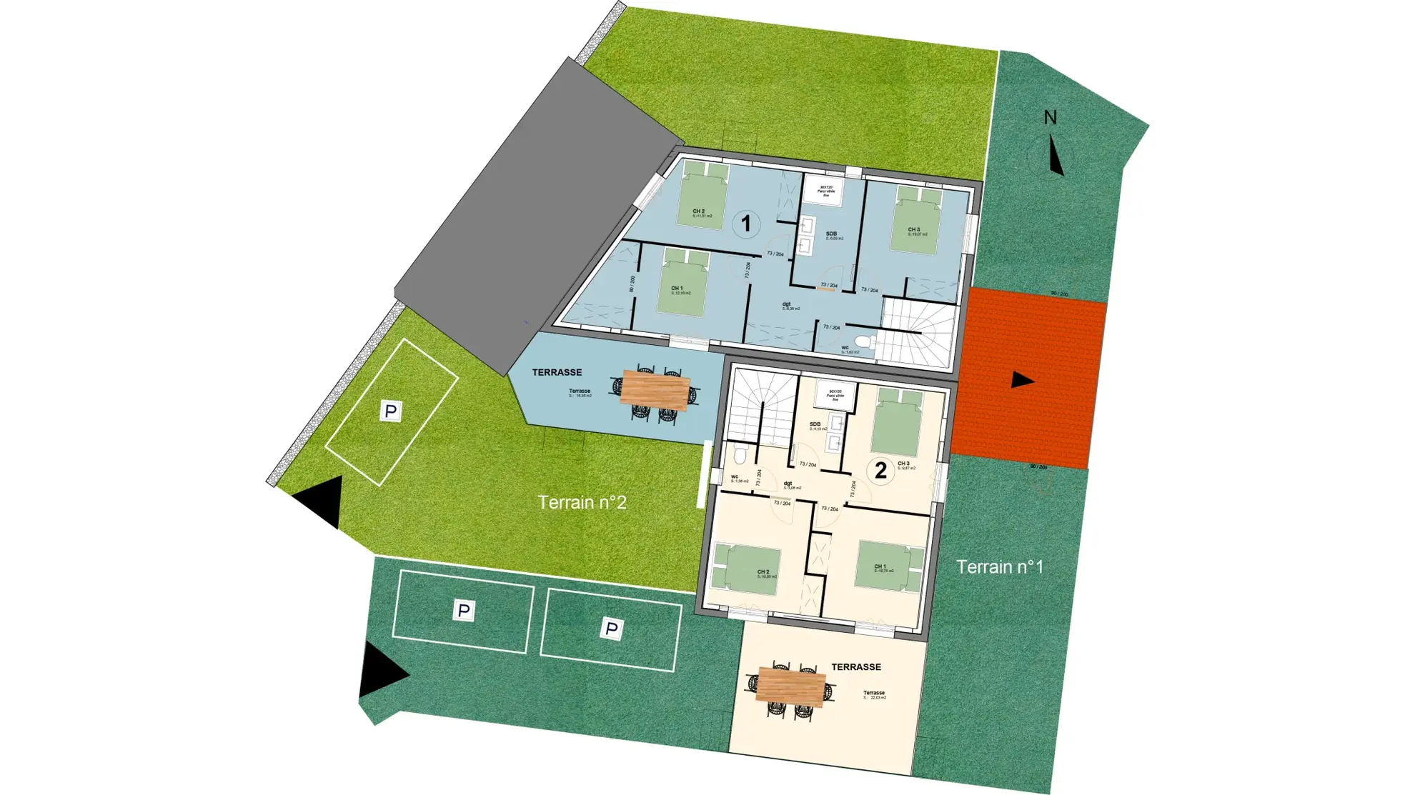 Terrain constructible à vendre à Camaret-sur-Aigues avec permis pour deux maisons 