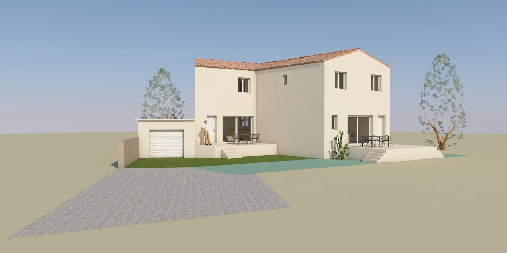 Terrain constructible à vendre à Camaret-sur-Aigues avec permis pour deux maisons 