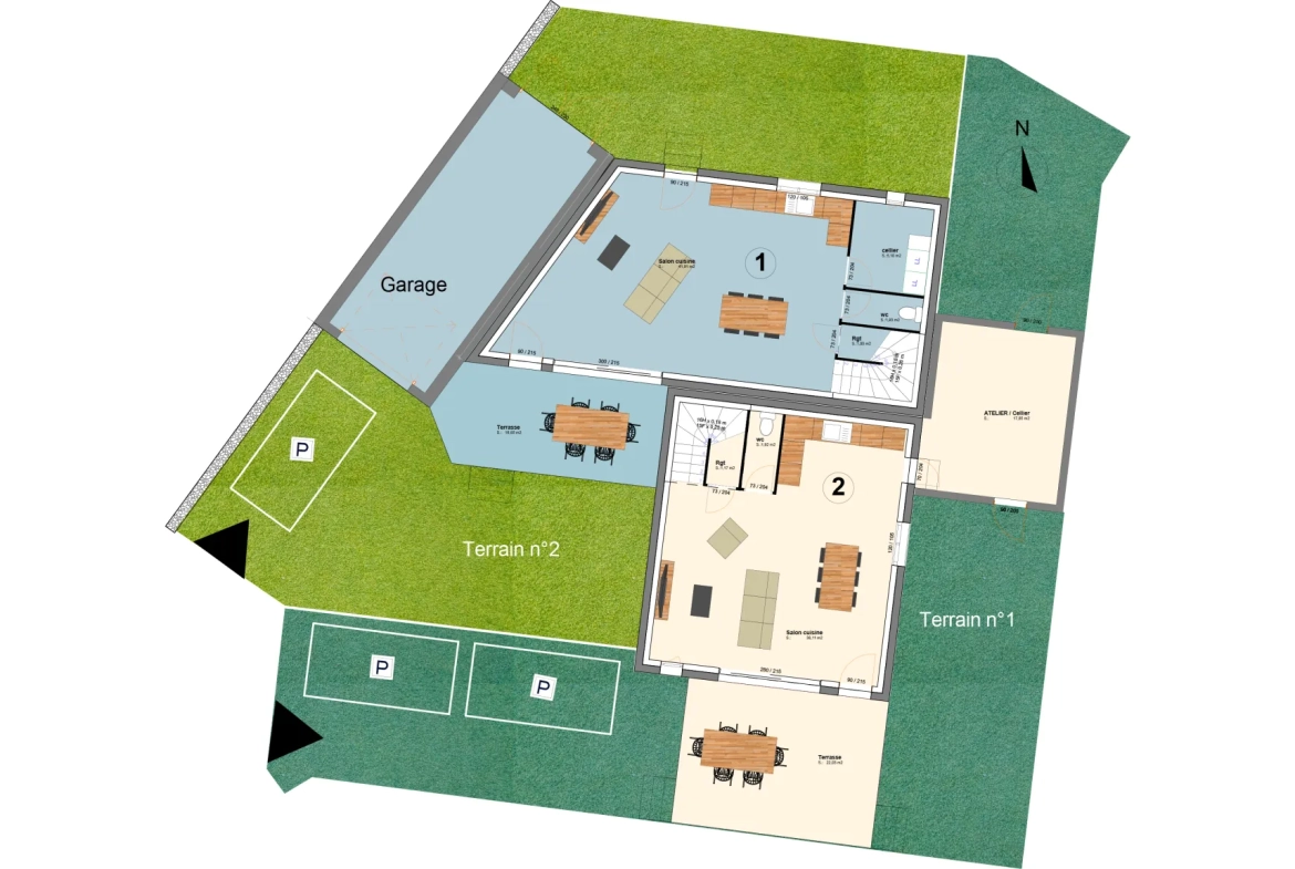 Terrain constructible à vendre à Camaret-sur-Aigues avec permis pour deux maisons 