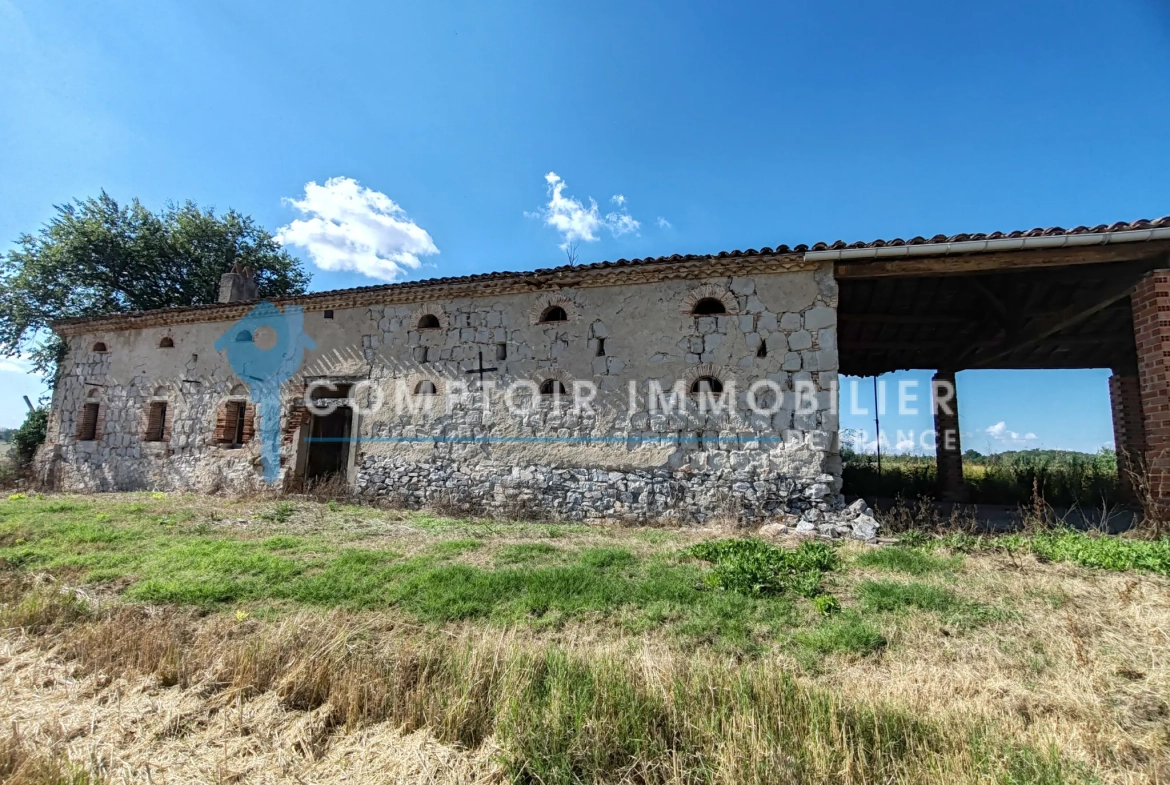 Ferme à rénover avec vue sur les Pyrénées à Blan – Terrain de 5000 m² 