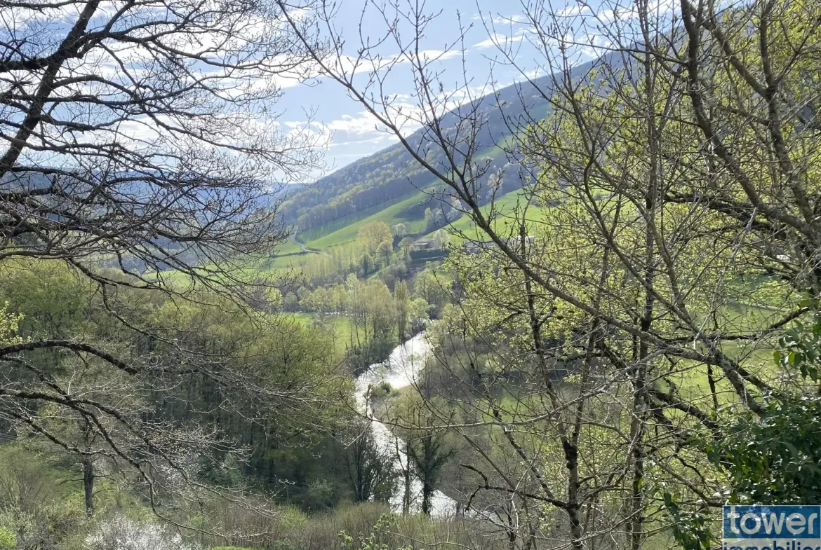 Maison contemporaine ossature bois avec vue dans les gorges du Lot à Pomayrols 