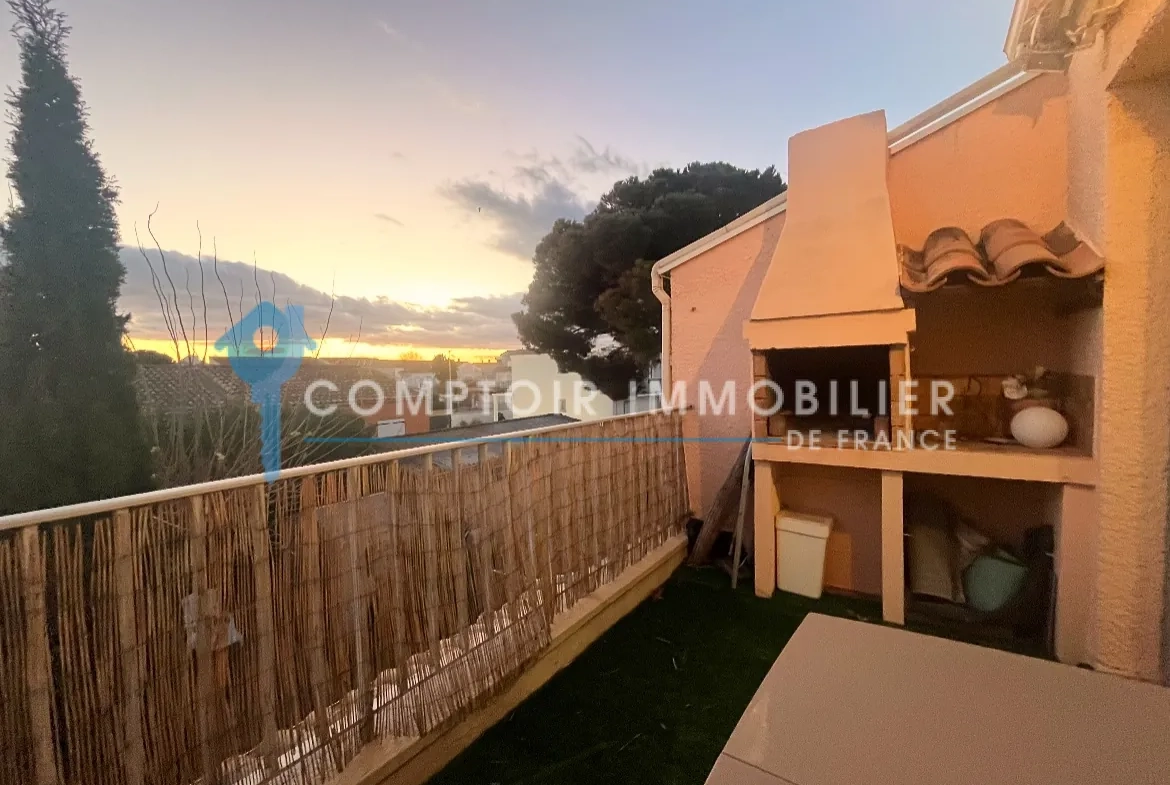 Beau T2 avec terrasse, mezzanine et parking au Grau d'Agde près de la mer 