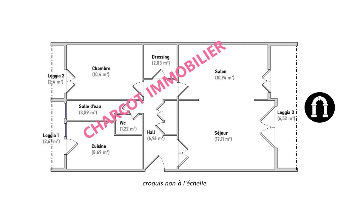 Appartement 3 pièces avec cave, garage et vue dégagée à Sainte-Foy-lès-Lyon 