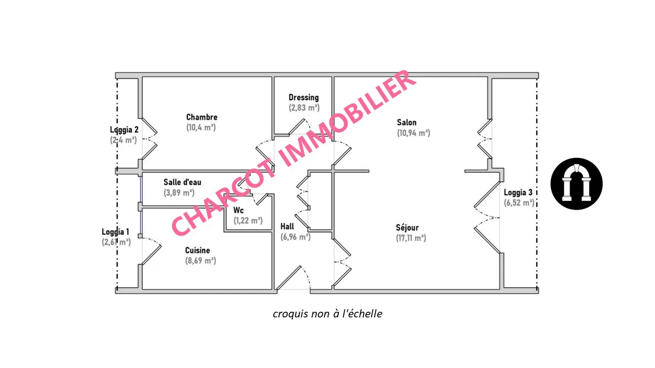 Appartement 3 pièces avec cave, garage et vue dégagée à Sainte-Foy-lès-Lyon 