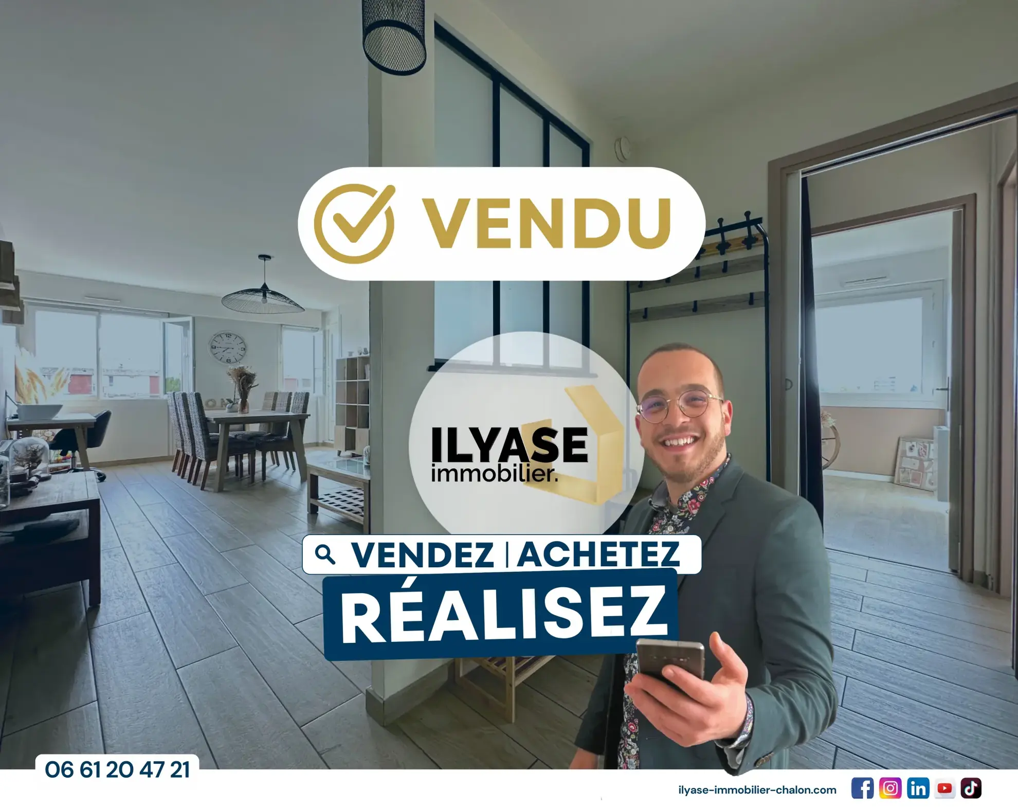 Appartement T4 lumineux de 78 m² avec deux balcons et stationnement à Chalon-sur-Saône 