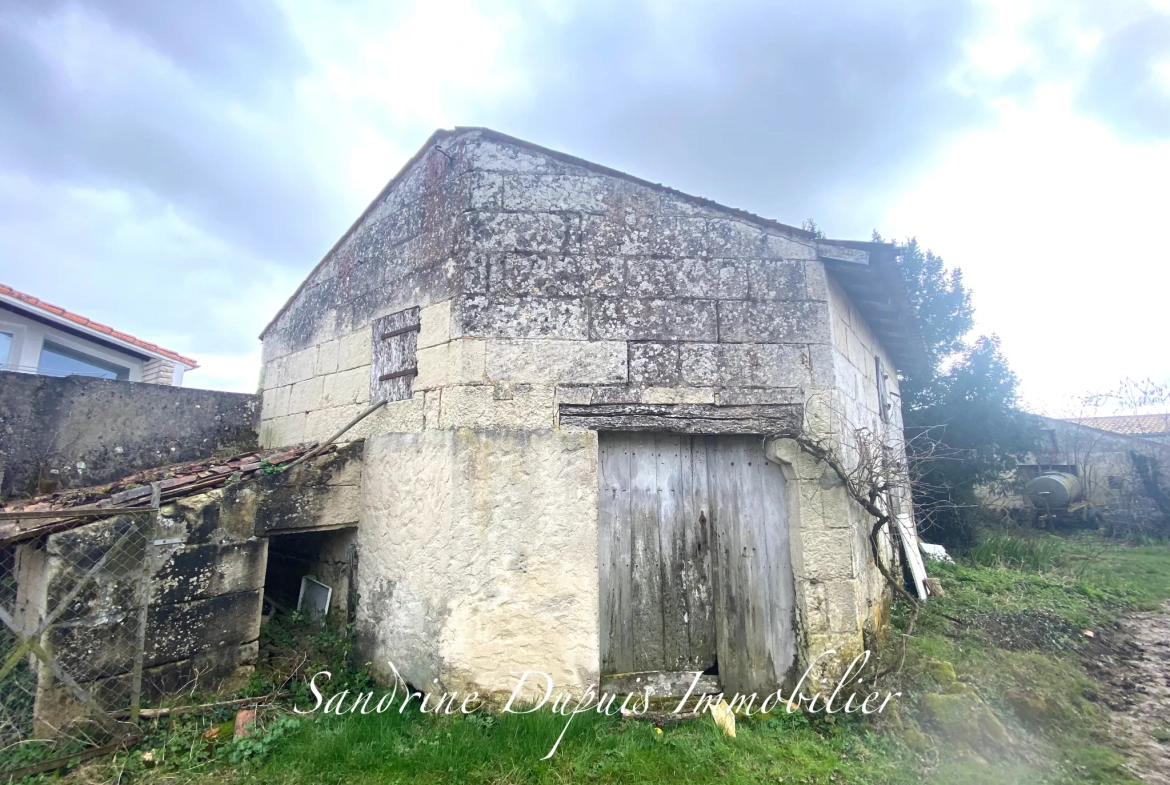 Maison en pierre à rénover avec dépendances et terrain constructible à Saint Georges des Coteaux 