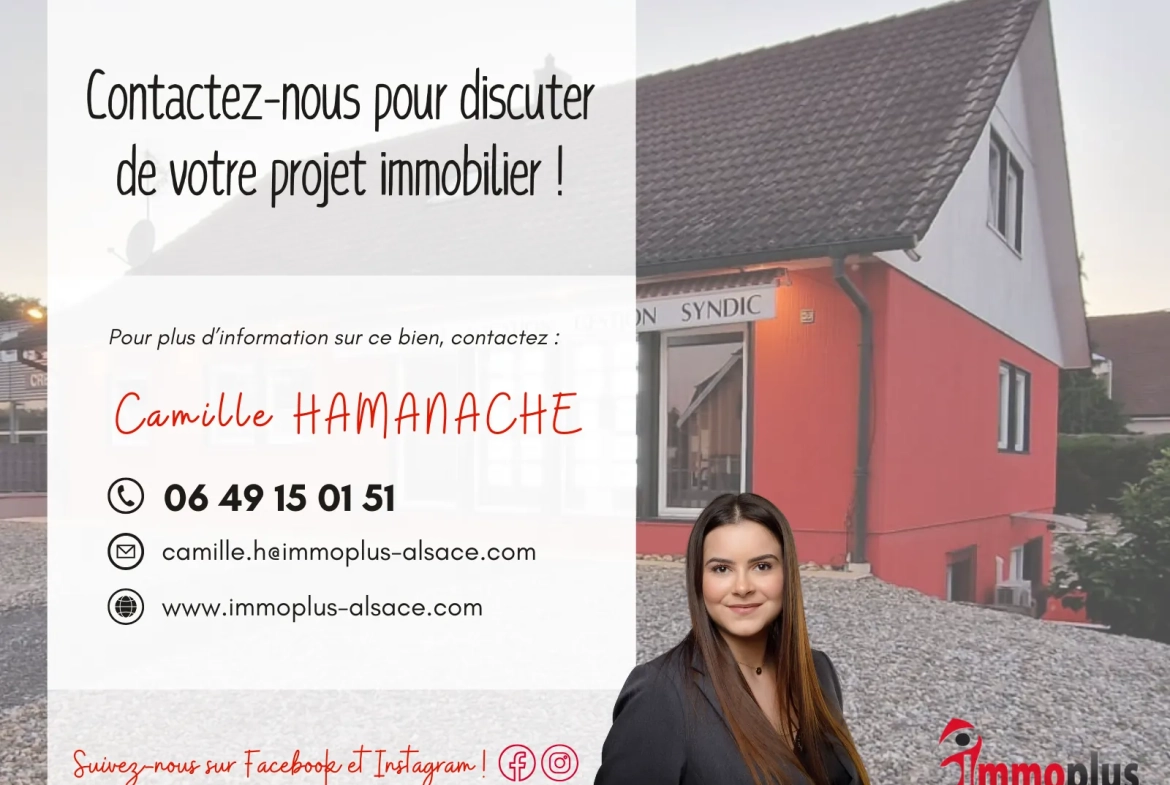 Appartement F5 traversant avec balcons et parking à Rixheim 