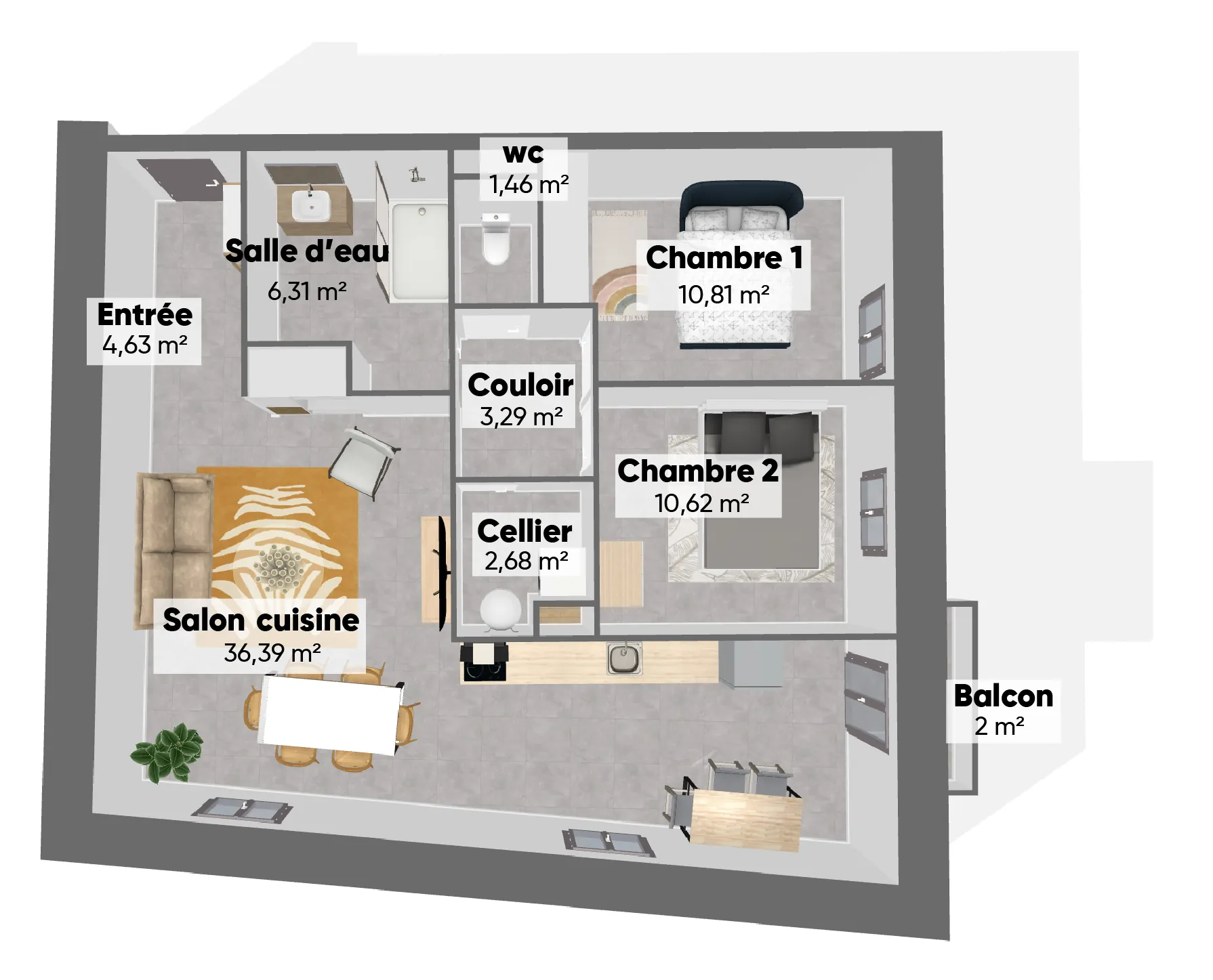Appartement T3 à vendre à Jonquières - Conseillé pour résidence moderne et éco-responsable 