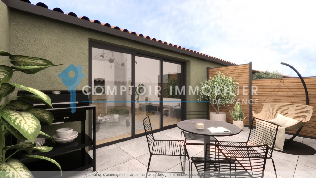 Appartement T3 rénové avec terrasse à Montpellier Port Marianne - 60m²