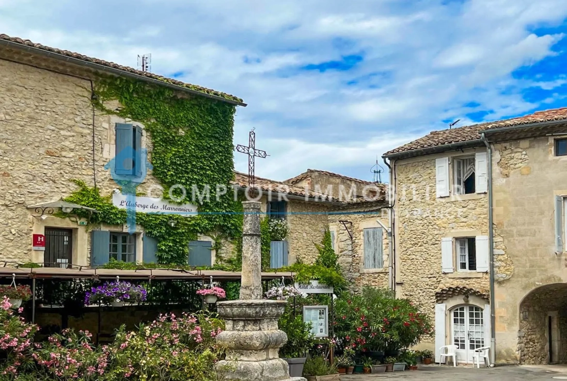 Maison de village avec vue panoramique à 15 km d’Uzès, charme historique et confort moderne 
