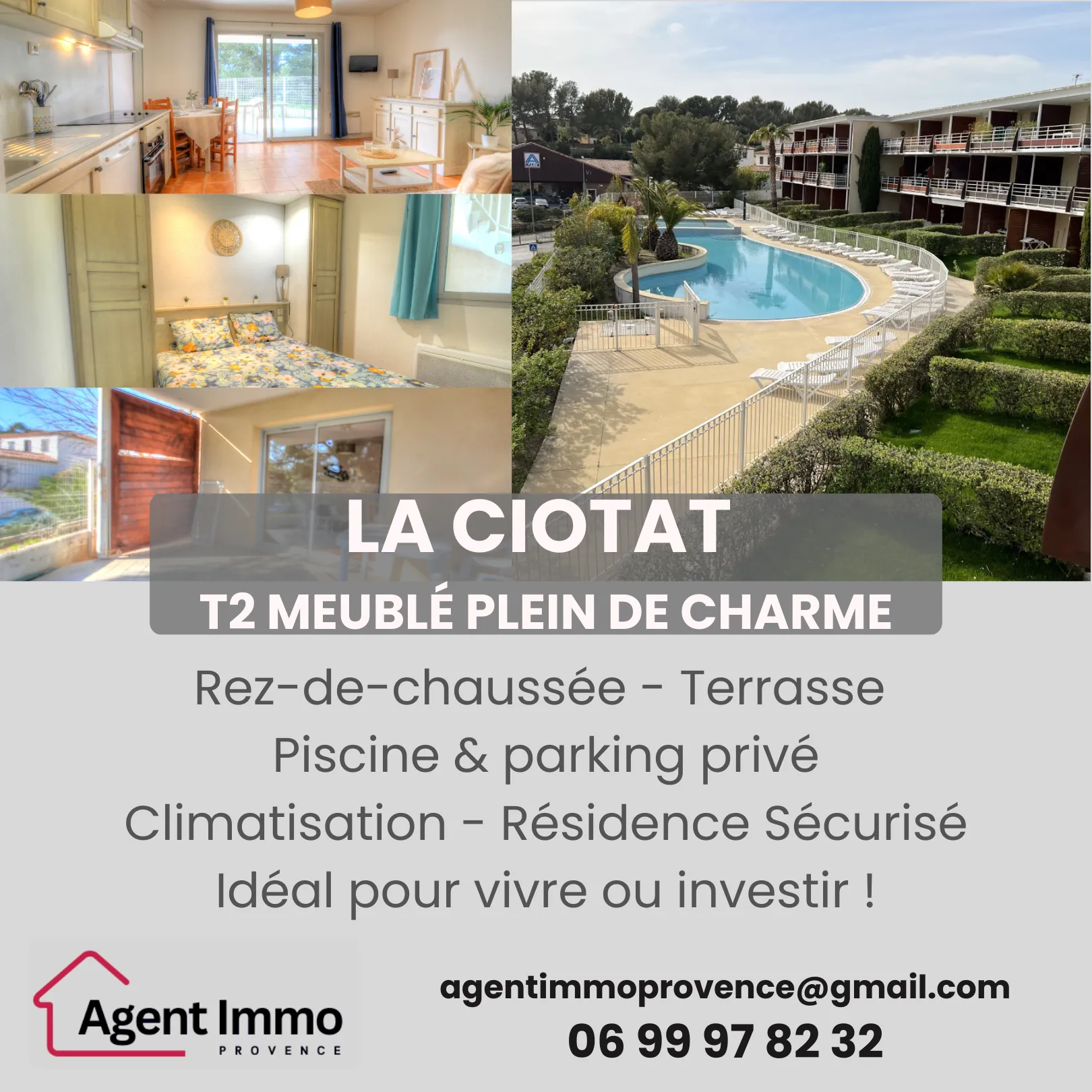 Charmant appartement T2 avec terrasse, piscine à La Ciotat – Investissement ou résidence 
