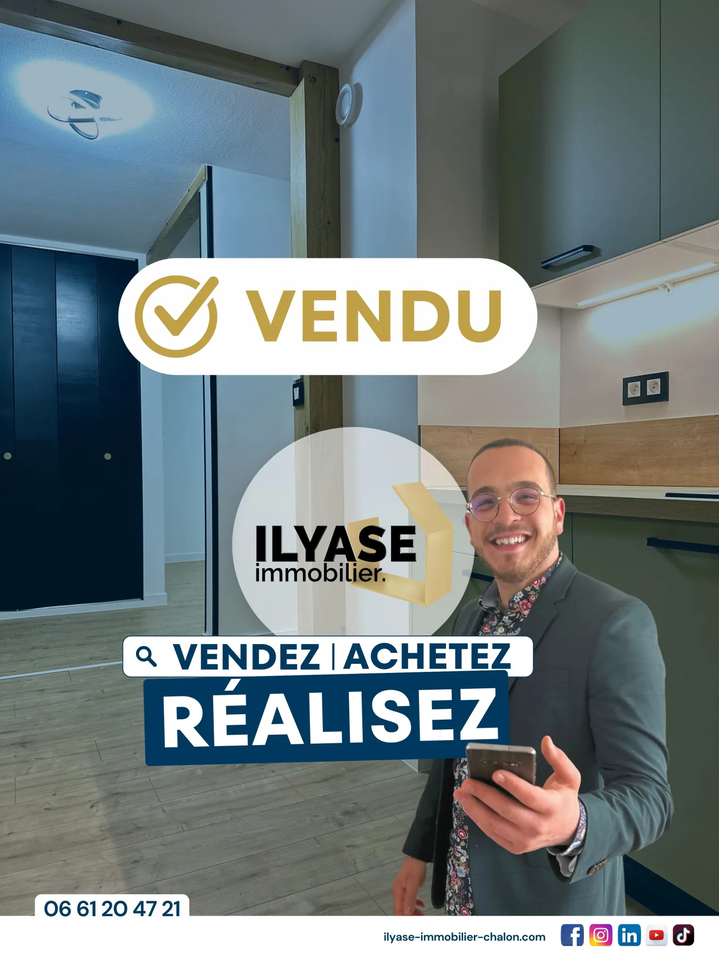 Appartement T2 rénové de 48 m² avec balcon à Chalon-sur-Saône 