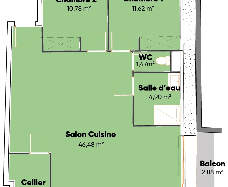Appartement neuf de 80 m² à Jonquieres avec balcon, cave et parking – Livraison fin 2025 