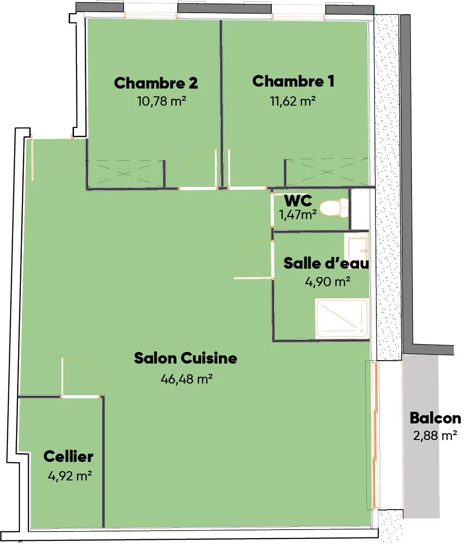Appartement neuf de 80 m² à Jonquieres avec balcon, cave et parking – Livraison fin 2025 
