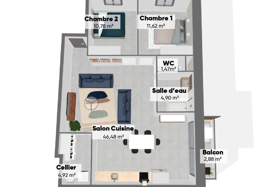 Appartement neuf de 80 m² à Jonquieres avec balcon, cave et parking – Livraison fin 2025 