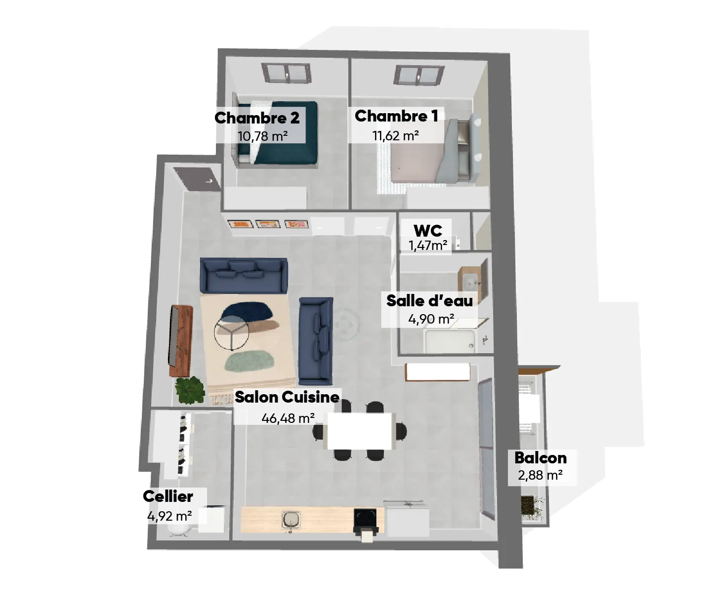 Appartement neuf de 80 m² à Jonquieres avec balcon, cave et parking – Livraison fin 2025 