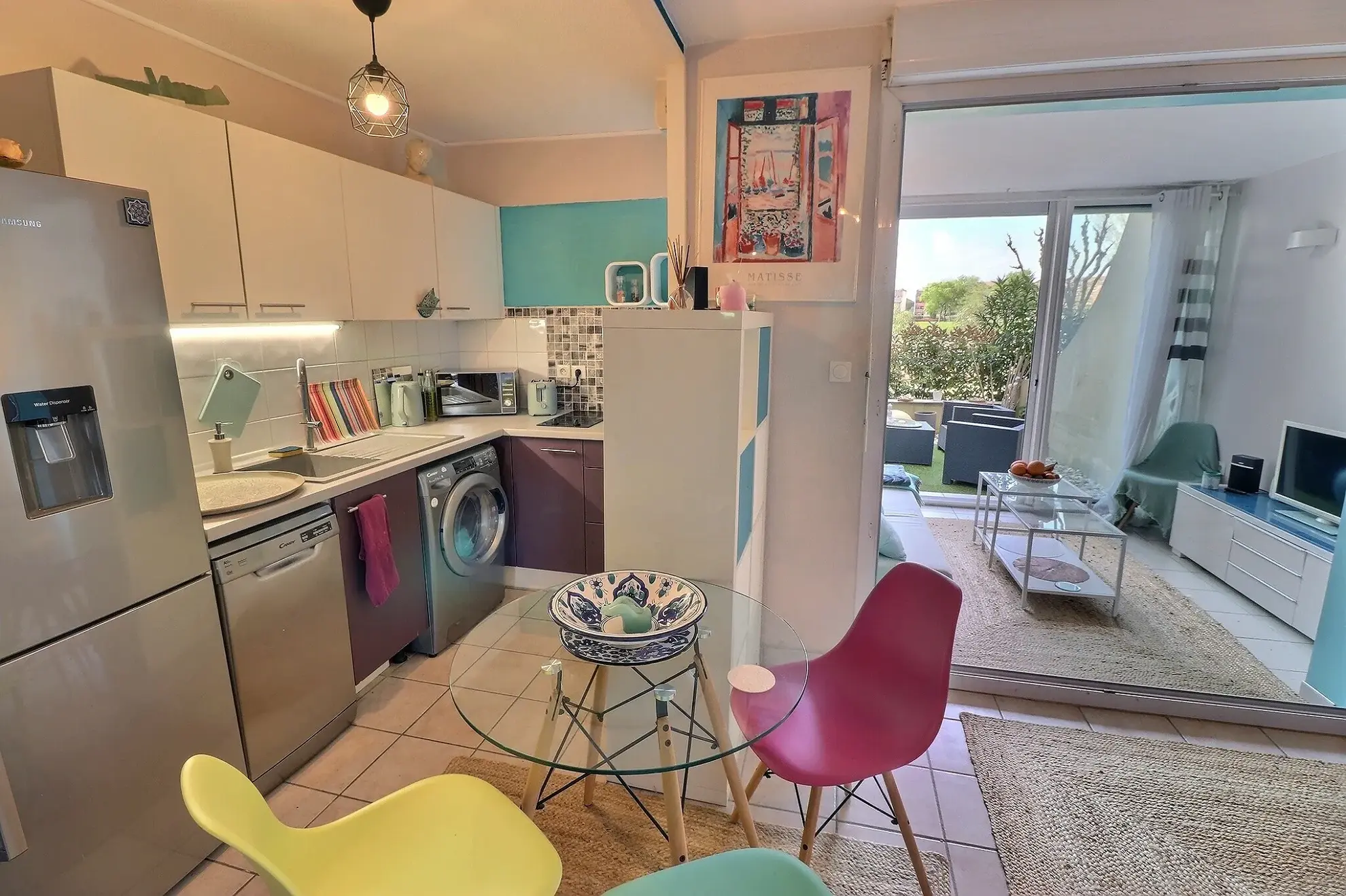 Appartement T1 avec jardin et vue sur l’eau à Lattes Port Ariane 