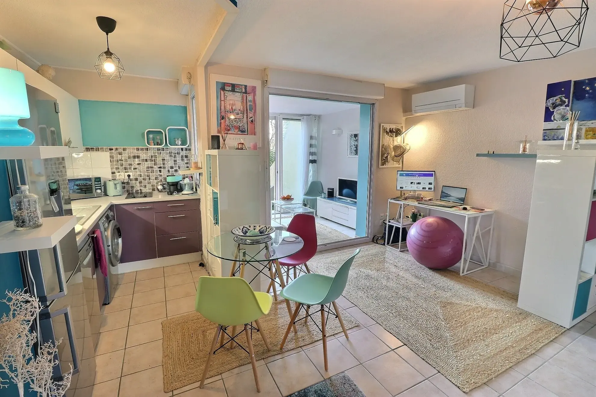 Appartement T1 avec jardin et vue sur l’eau à Lattes Port Ariane 