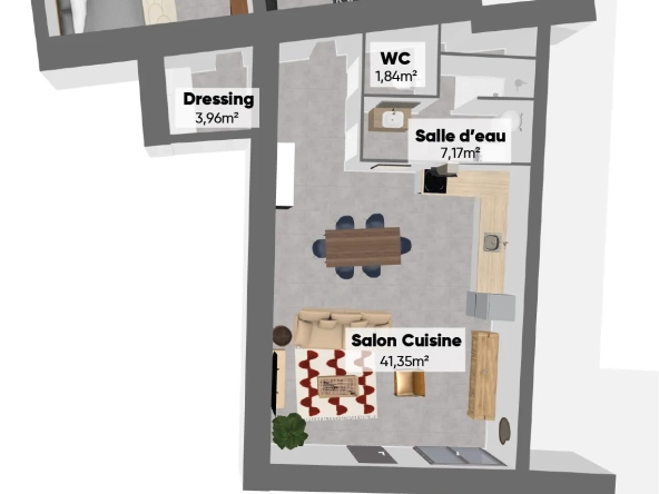 Appartement neuf de 74,89 m² à Jonquières avec terrasse et parking 