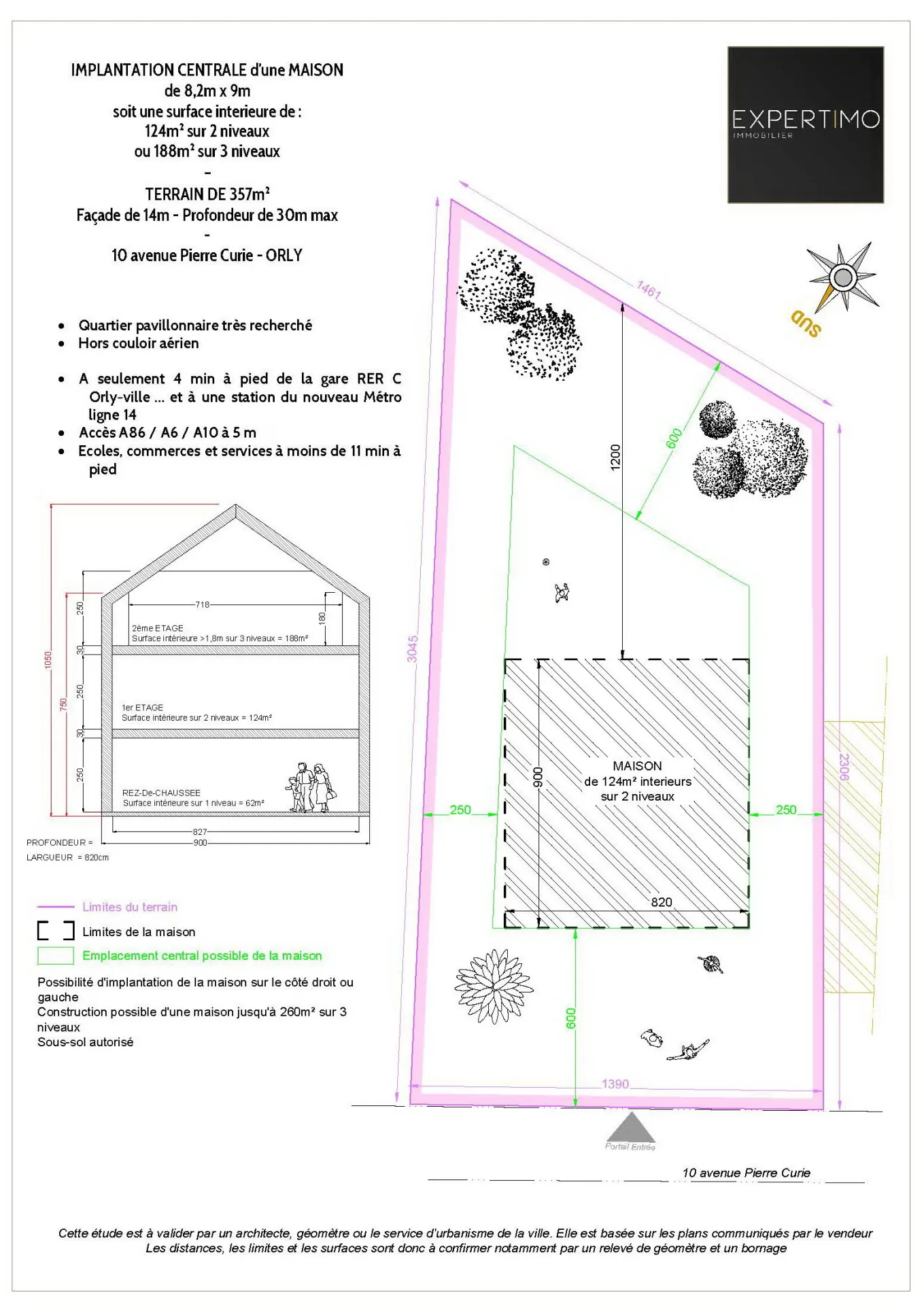 Terrain constructible à Orly de 357 m² avec potentiel pour maison jusqu’à 260 m² 