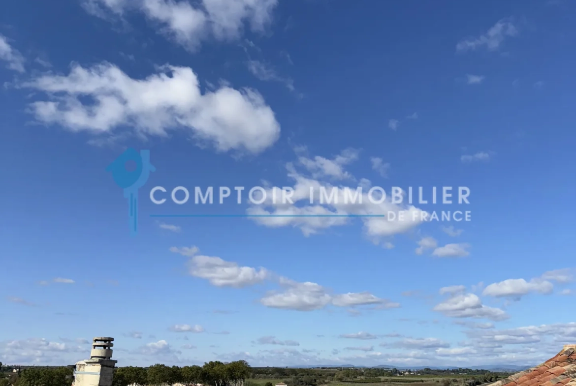 Maison atypique de 105 m² à Servian avec vue imprenable 