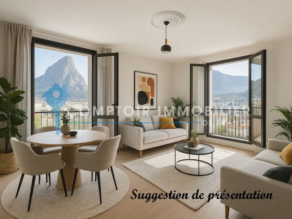 Appartement T5 à Fontaine avec vue panoramique, parking privé et grands espaces de vie