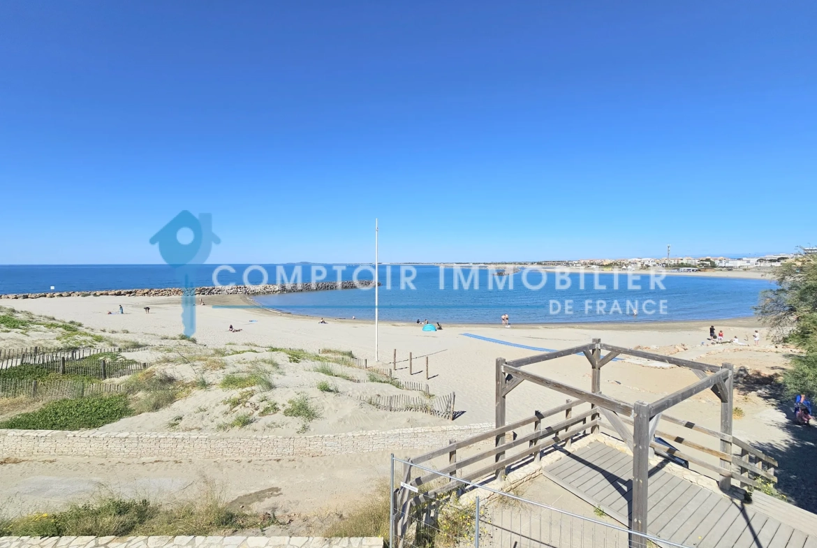 Bel appartement T2 avec terrasse de 18m² en front de mer à Sète 