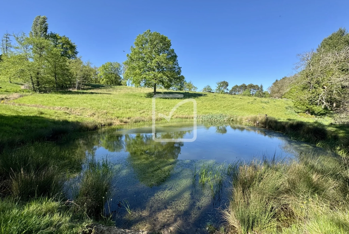 Superbe propriété agricole de 10 hectares avec lac et terre constructible à Sarlat-la-Canéda 