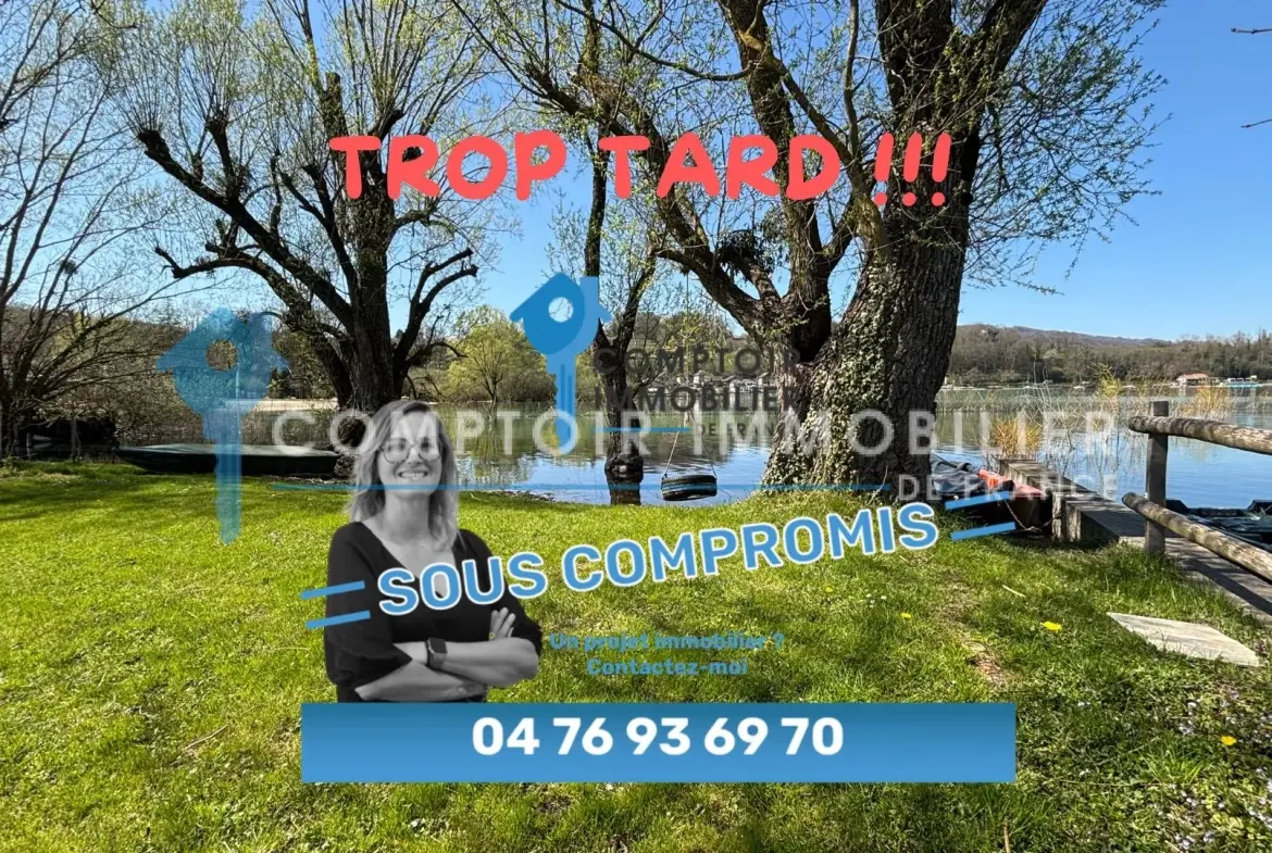 Maison divisée en deux appartements avec plage privée et vue sur le lac à Charavines 