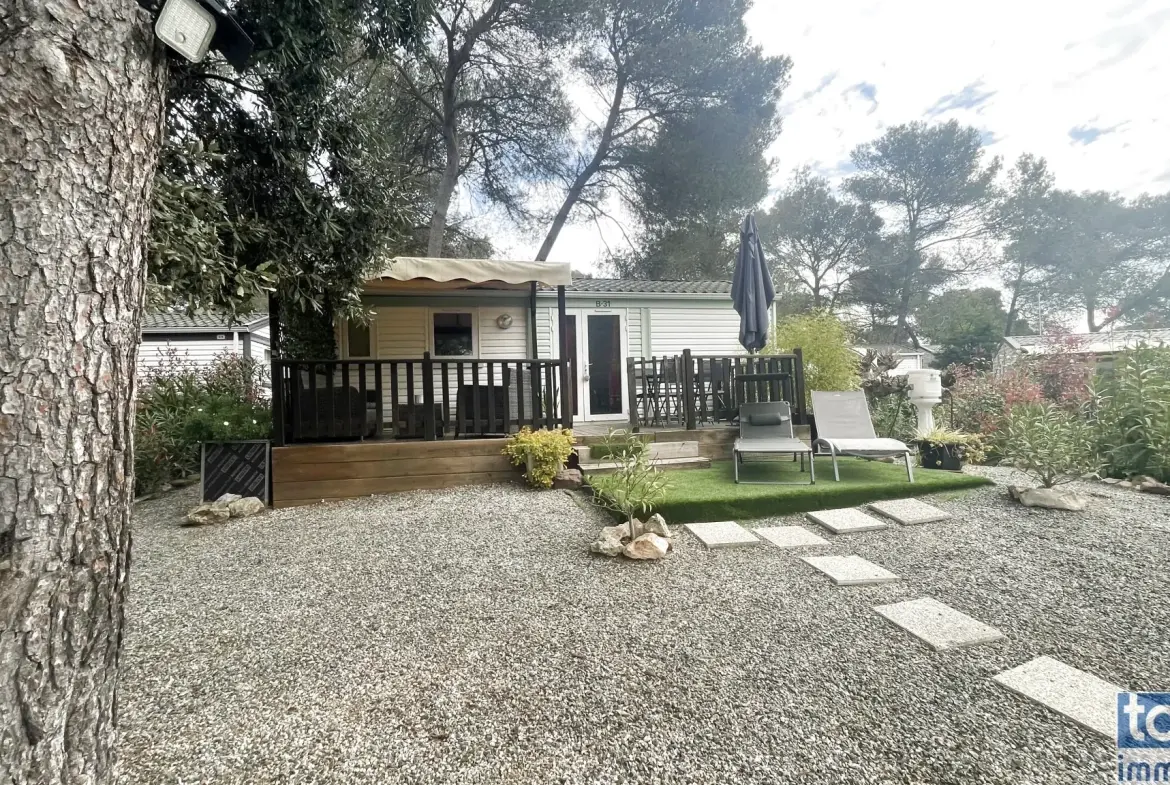 Mobilhome dans parc de loisirs 5 étoiles à Puget-sur-Argens 