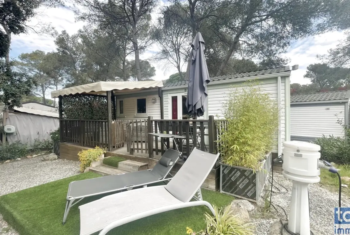 Mobilhome dans parc de loisirs 5 étoiles à Puget-sur-Argens 