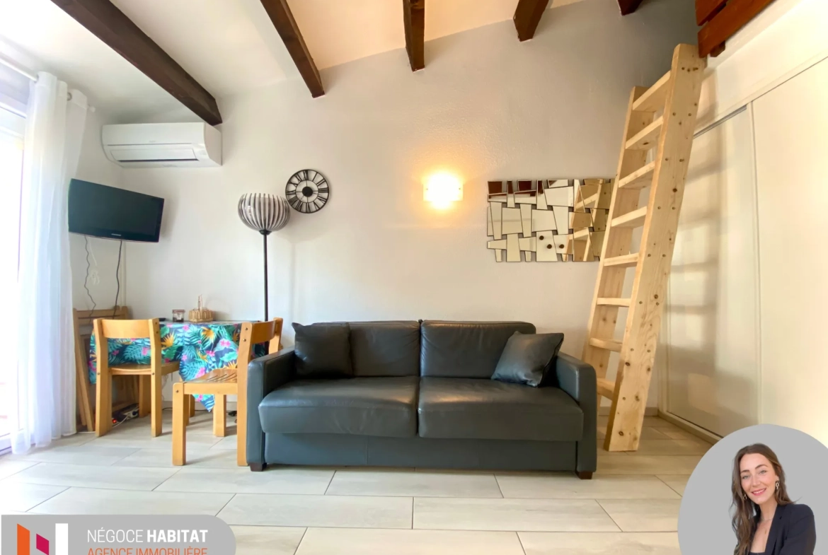 Studio cabine rénové à Cap d'Agde avec balcon et parking - Investissement ou résidence 