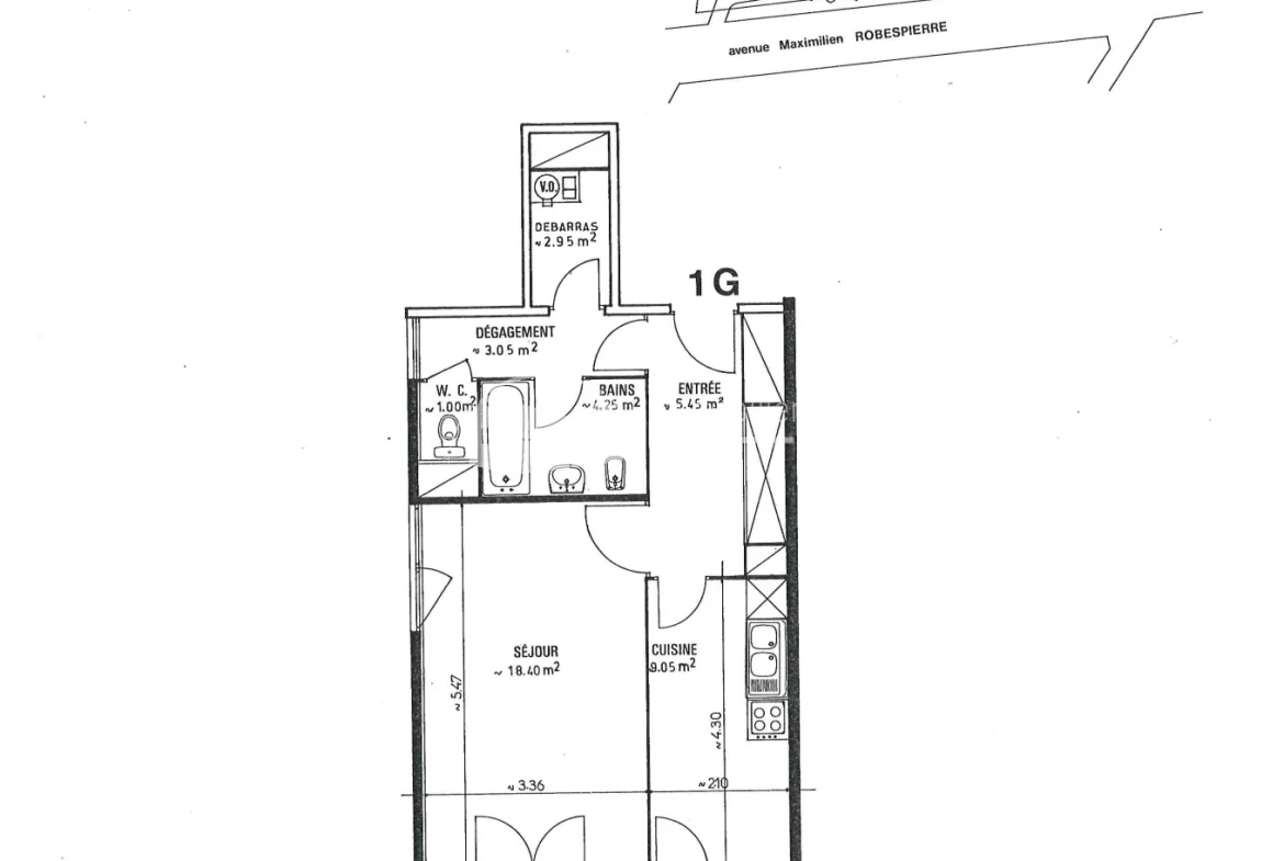 Appartement T2 de 45 m² à Vitry-sur-Seine avec loggia et vue dégagée 