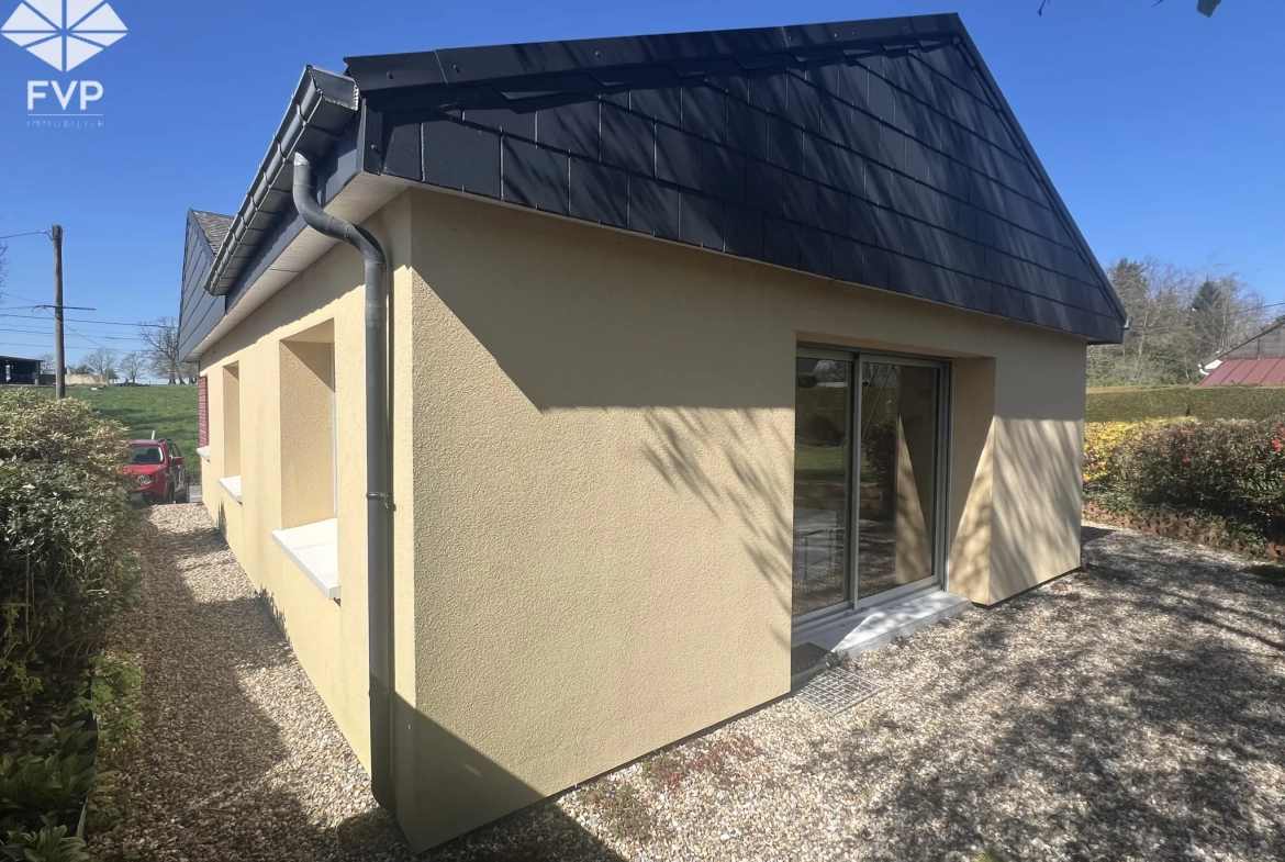 Maison de village récente avec garage, 160 m², terrain clos, proche Yvetot et Fauvillé en Caux 