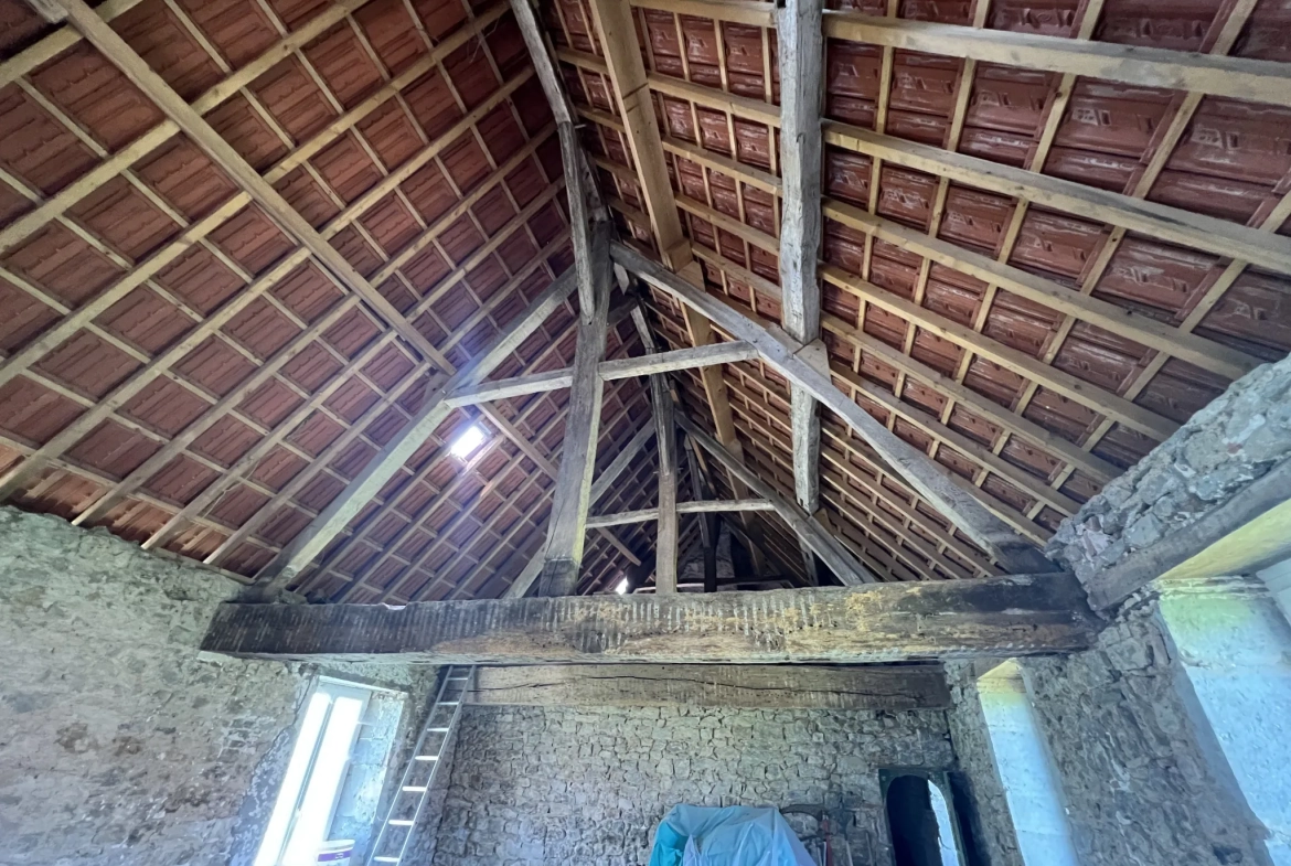 Maison en pierres apparentes à rénover à Corbigny avec grand terrain 
