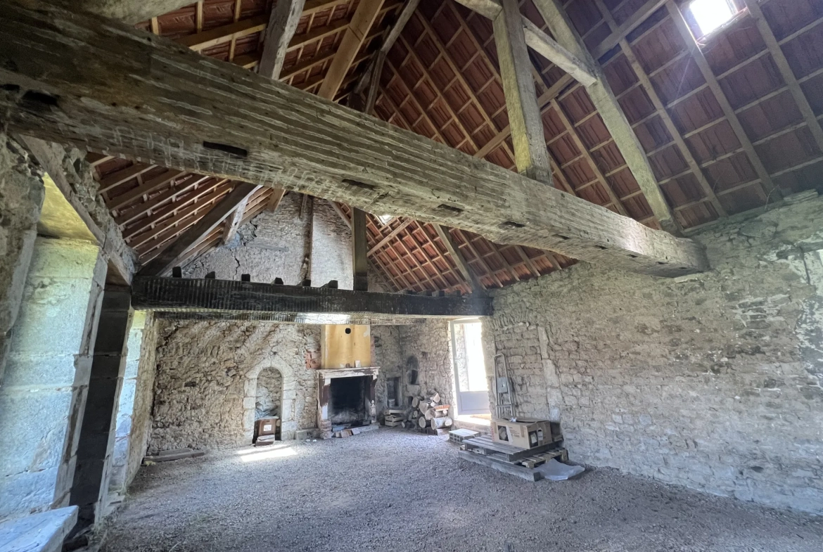 Maison en pierres apparentes à rénover à Corbigny avec grand terrain 