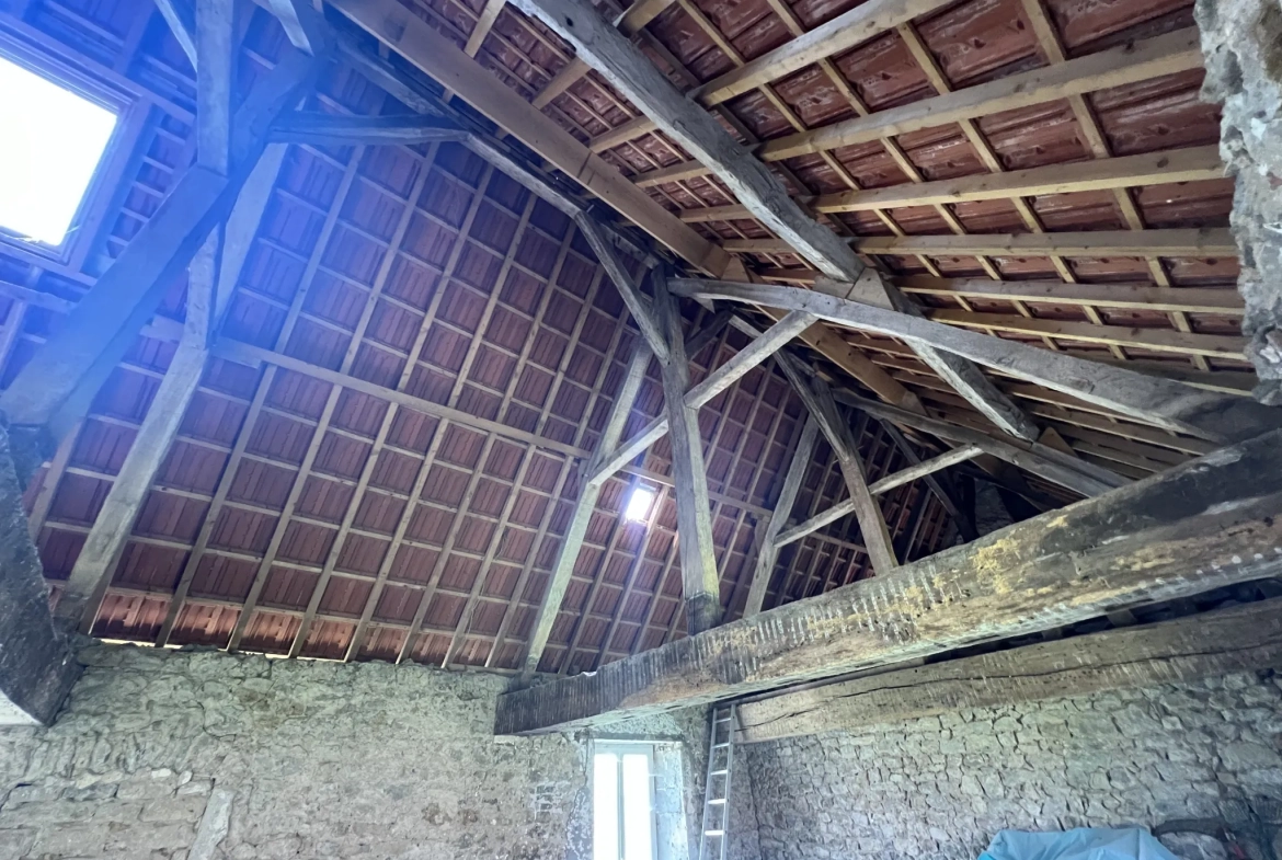 Maison en pierres apparentes à rénover à Corbigny avec grand terrain 