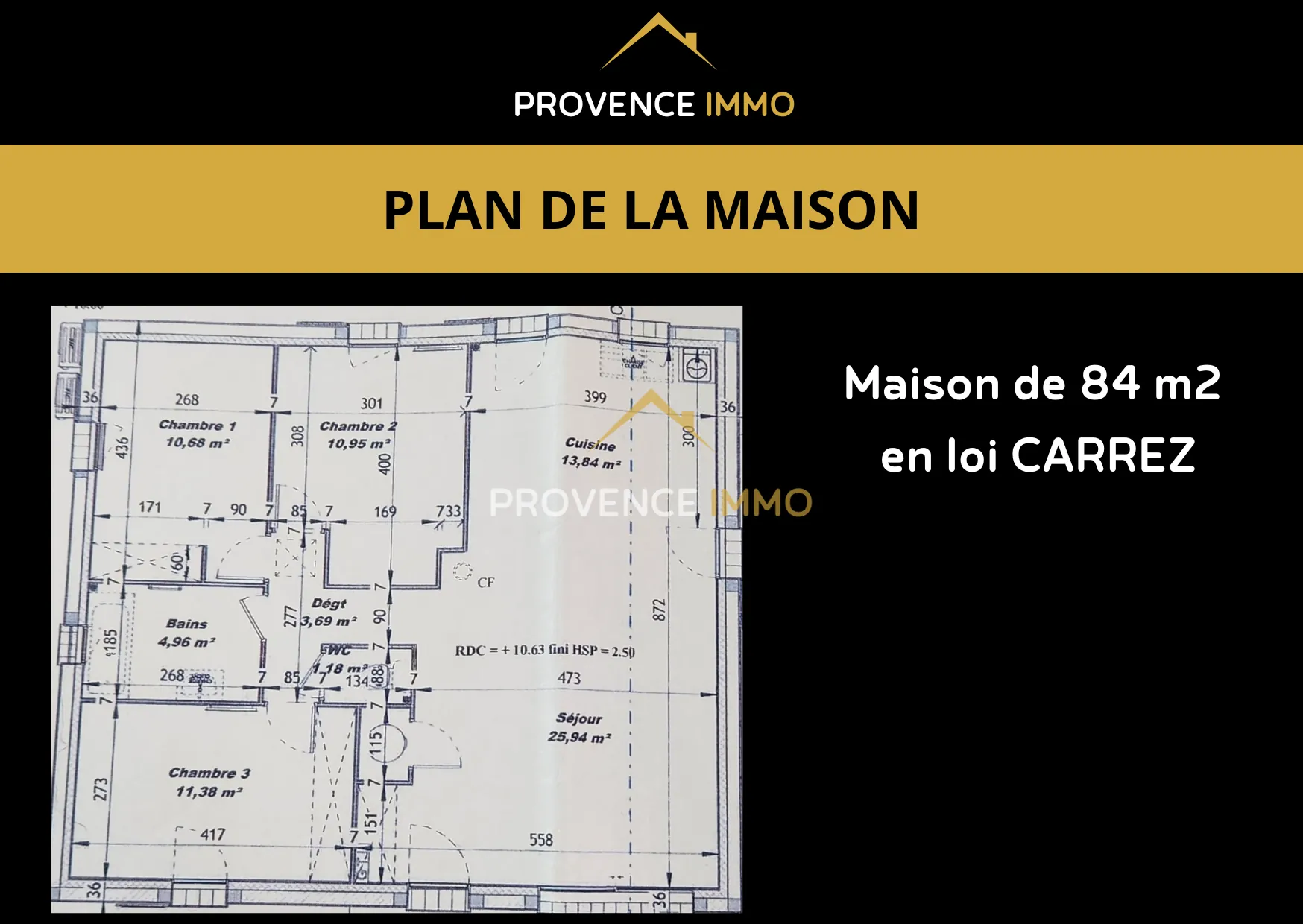 Maison de plain-pied avec vue exceptionnelle sur les Pénitents à Les Mées (04) 