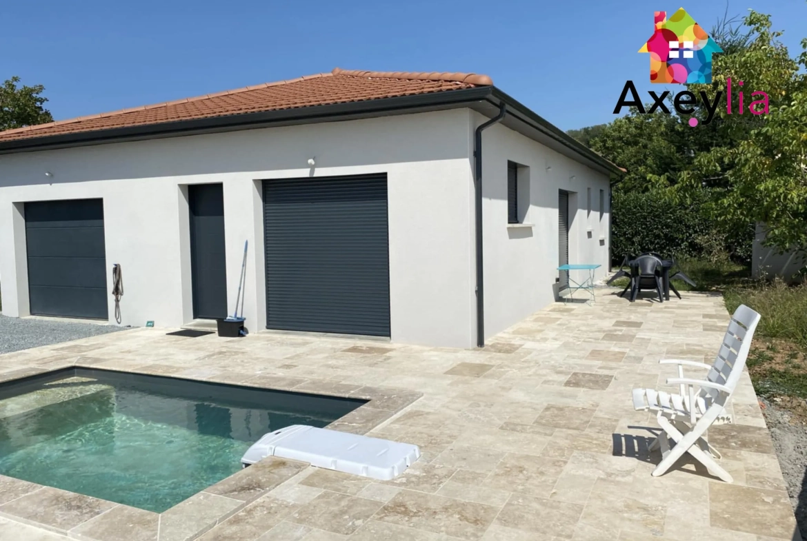 Maison neuve de 2024 avec piscine, 3 chambres, à Charlieu, secteur calme 