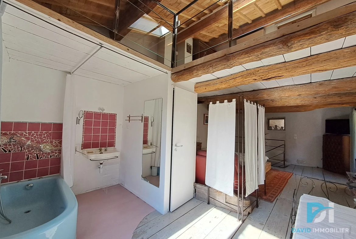 Maison atypique T3 en pierre à Tourbes, 82 m², cadre convivial et charme de l'ancien 